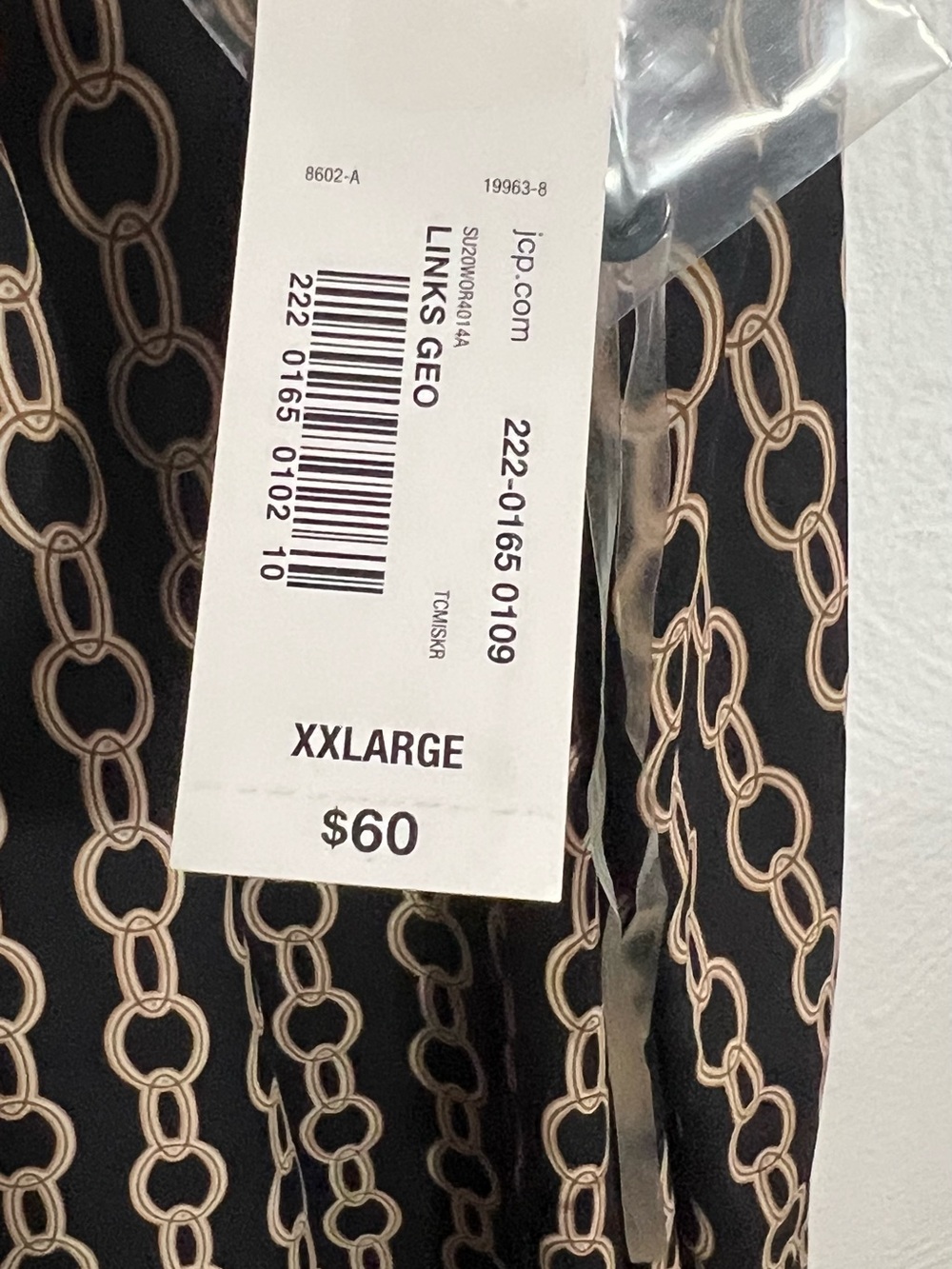 NWT Worthington Black & Beige Chain-Print Midi Dress Size XXL - Picture 3 of 8